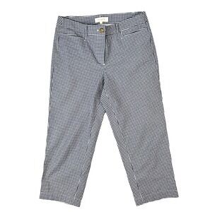 Talbots Womens Size 8 Capri Pants Blue‎ Gingham Check Preppy Classic Timeless